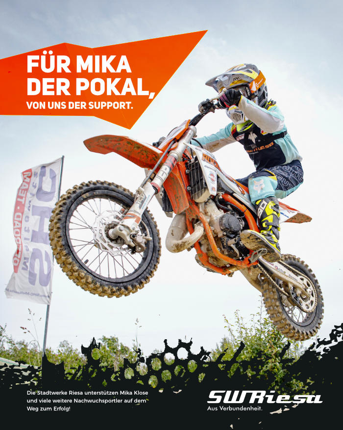 Kampagne Stadtwerke Riesa GmbH • Hier: Social-Media-Post Motiv "Für Mika der Pokal......"